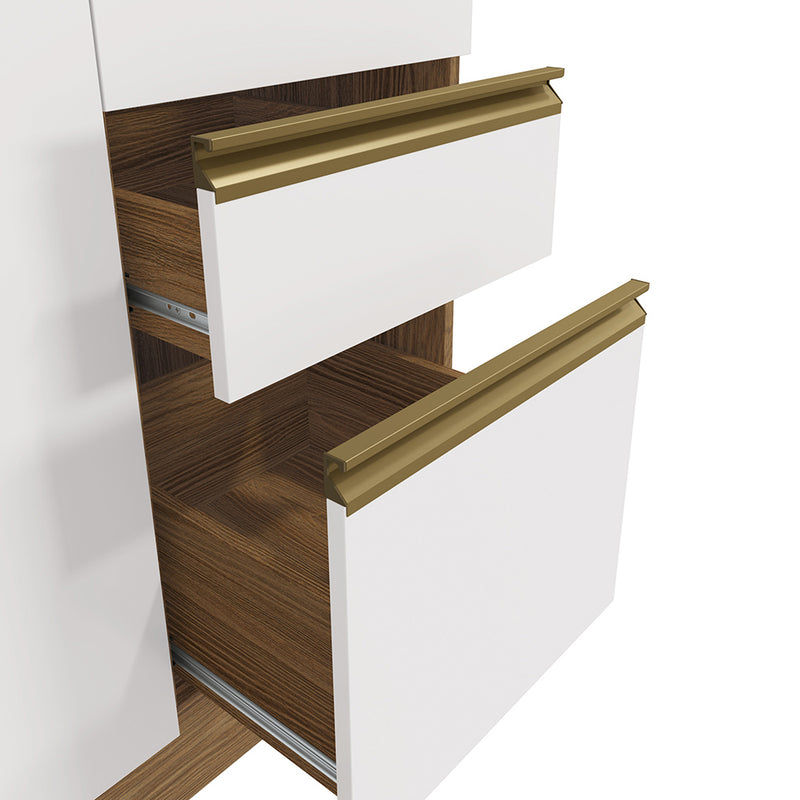 Gabinete Inferior 120cm Cajones Kappesberg Marrón/Blanco