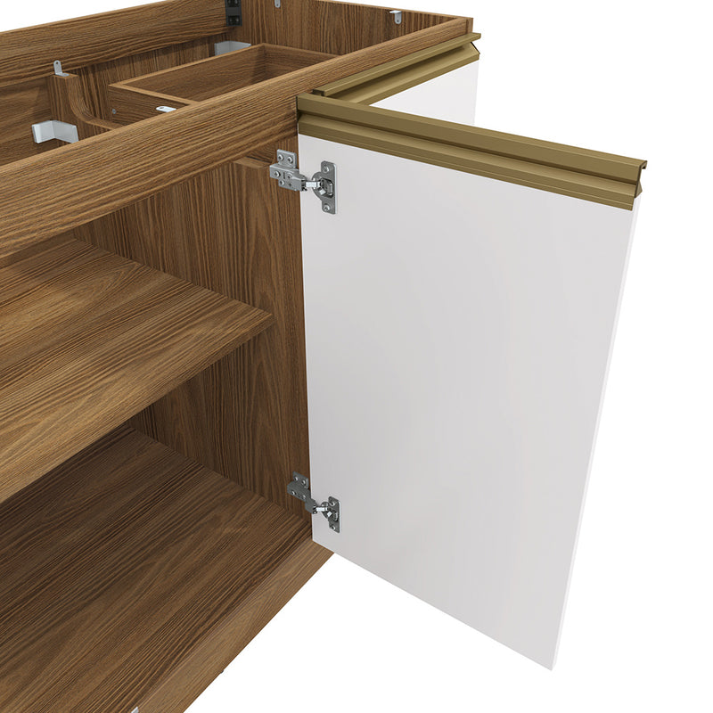 Gabinete Inferior 120cm Cajones Kappesberg Marrón/Blanco