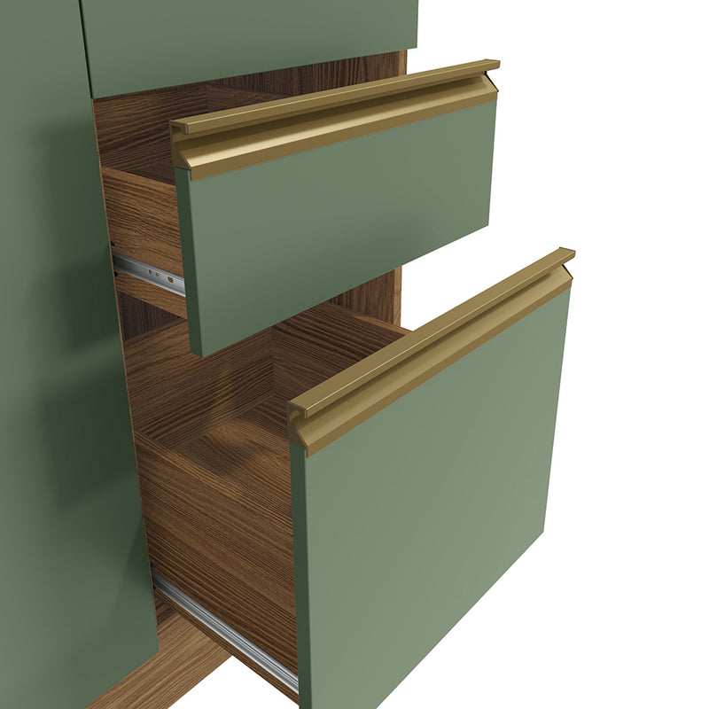 Gabinete Inferior 120cm Cajones Kappesberg Marrón/Verde