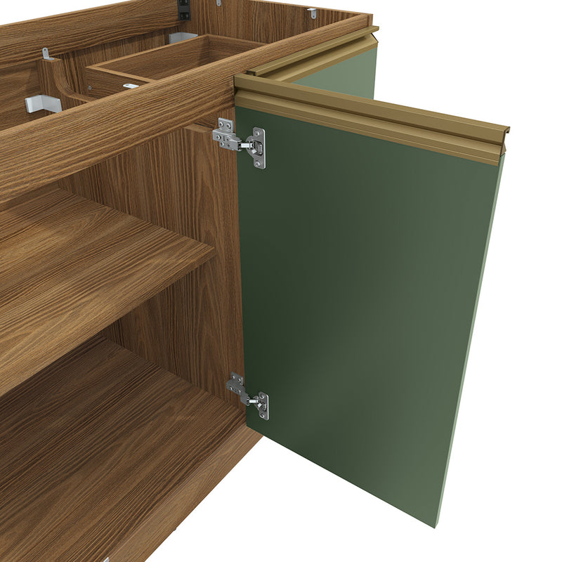Gabinete Inferior 120cm Cajones Kappesberg Marrón/Verde