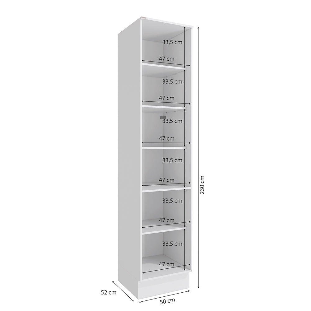 Alacena Despensa 50cm 1 Puerta MDF Kappesberg Blanco