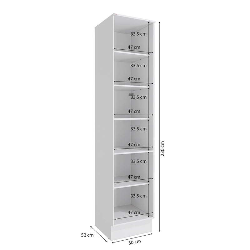 Alacena Despensa 50cm 1 Puerta MDF Kappesberg Blanco