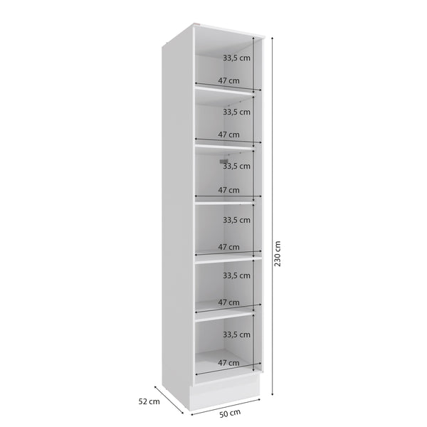 Alacena Despensa 50cm 1 Puerta MDF Kappesberg Blanco/Azul
