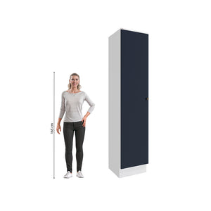 Alacena Despensa 50cm 1 Puerta MDF Kappesberg Blanco/Azul