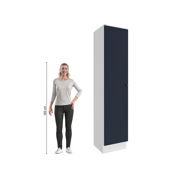 Alacena Despensa 50cm 1 Puerta MDF Kappesberg Blanco/Azul