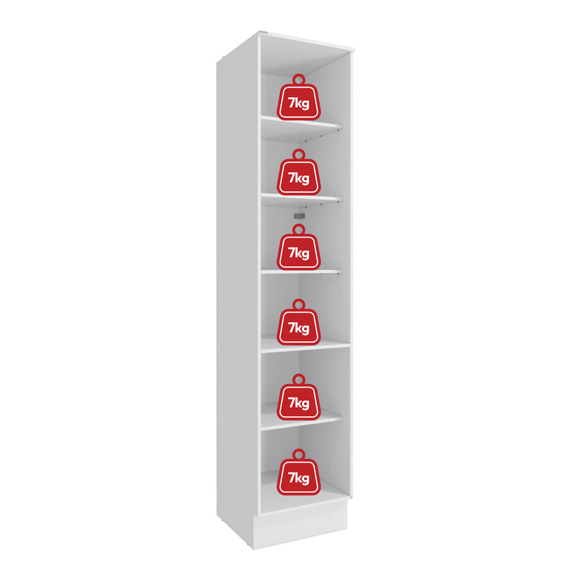 Alacena Despensa 50cm 1 Puerta MDF Kappesberg Blanco/Azul