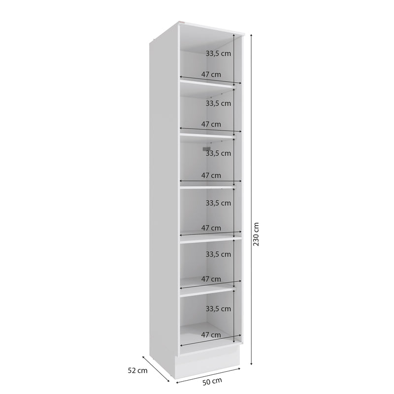 Alacena Despensa 50cm 1 Puerta MDF Kappesberg Blanco/Marrón