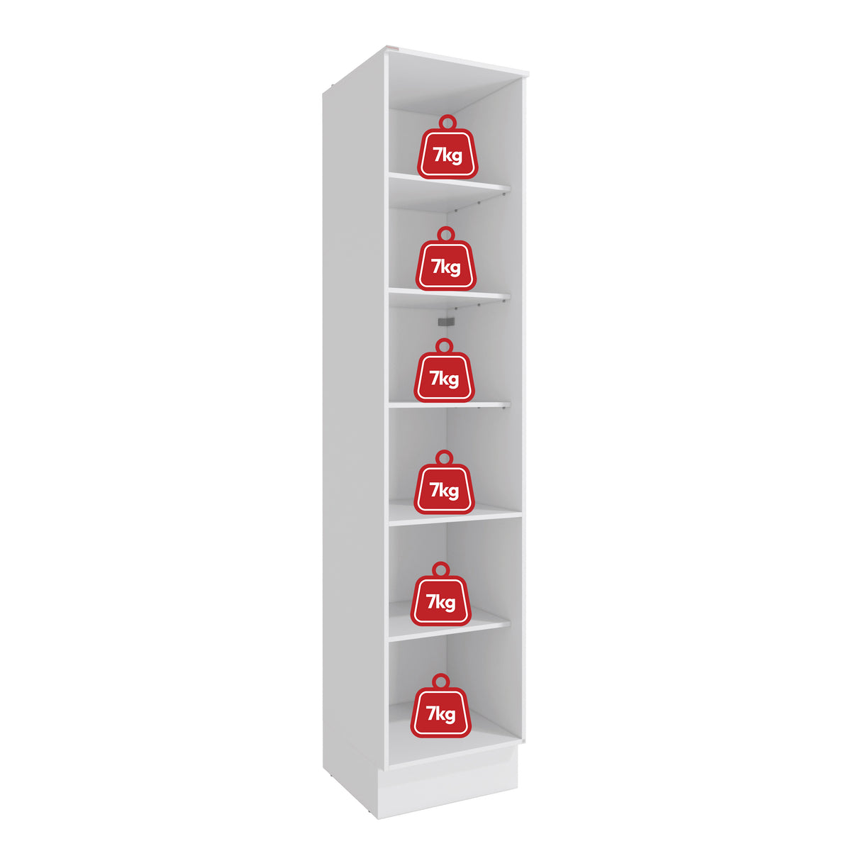 Alacena Despensa 50cm 1 Puerta MDF Kappesberg Blanco/Marrón