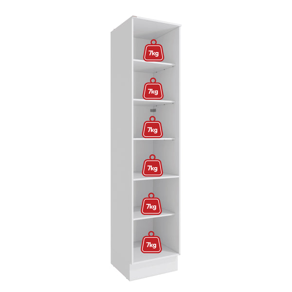 Alacena Despensa 50cm 1 Puerta MDF Kappesberg Blanco/Marrón