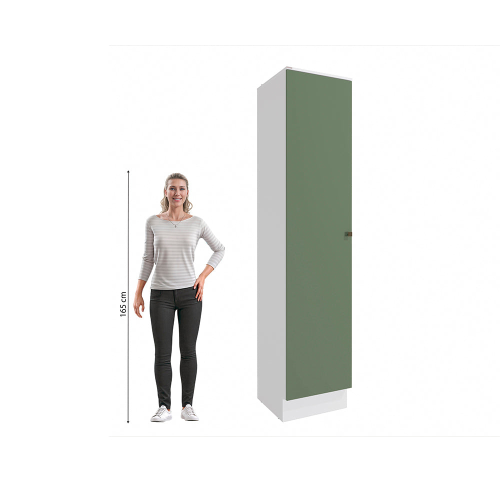 Alacena Despensa 50cm 1 Puerta MDF Kappesberg Blanco/Verde