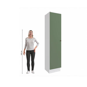 Alacena Despensa 50cm 1 Puerta MDF Kappesberg Blanco/Verde