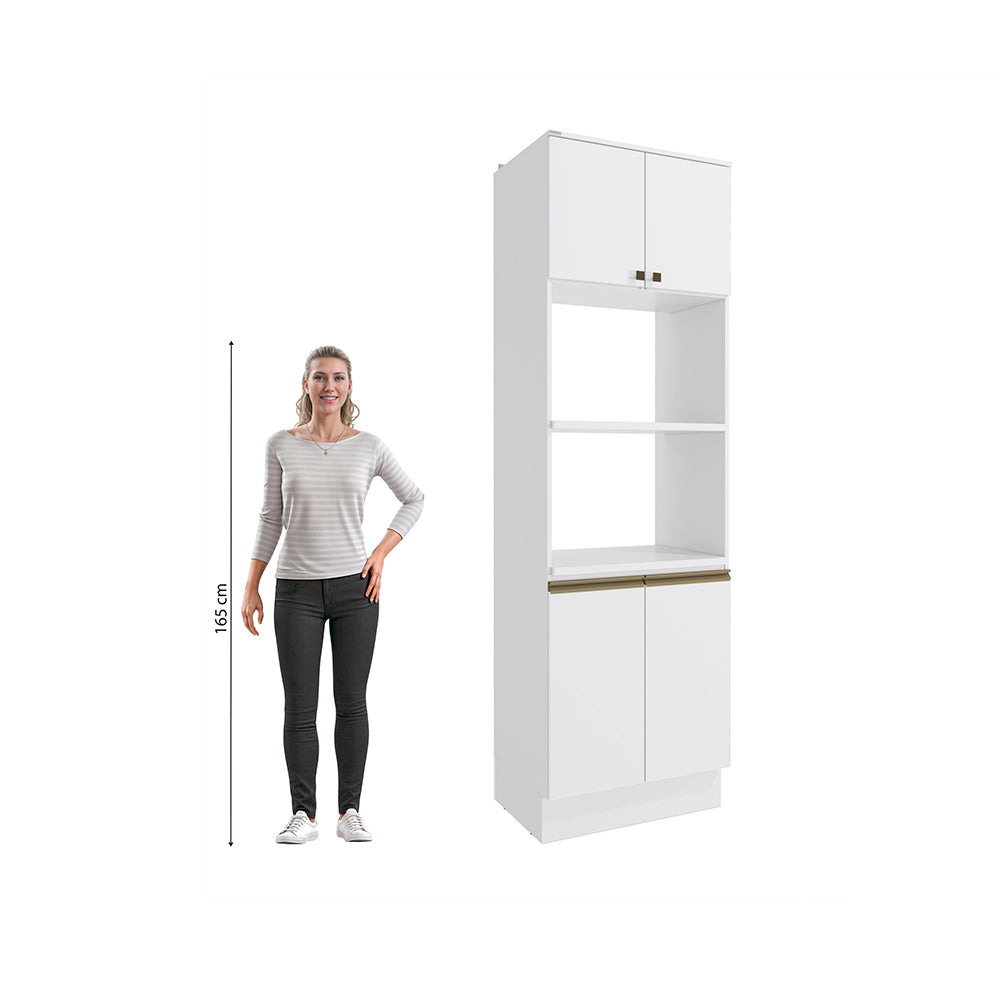Torre para Horno y Microondas 70cm MDF Kappesberg Blanco