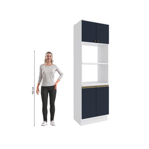 Torre para Horno y Microondas 70cm Kappesberg Blanco/Azul