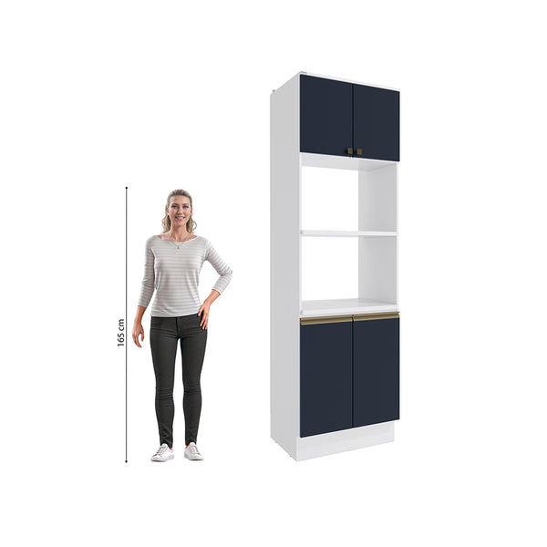Torre para Horno y Microondas 70cm Kappesberg Blanco/Azul