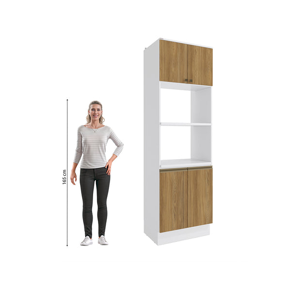 Torre para Horno y Microondas 70cm Kappesberg Blanco/Marrón