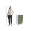 Gabinete Inferior 40cm 3 Cajones Kappesberg Blanco/Verde