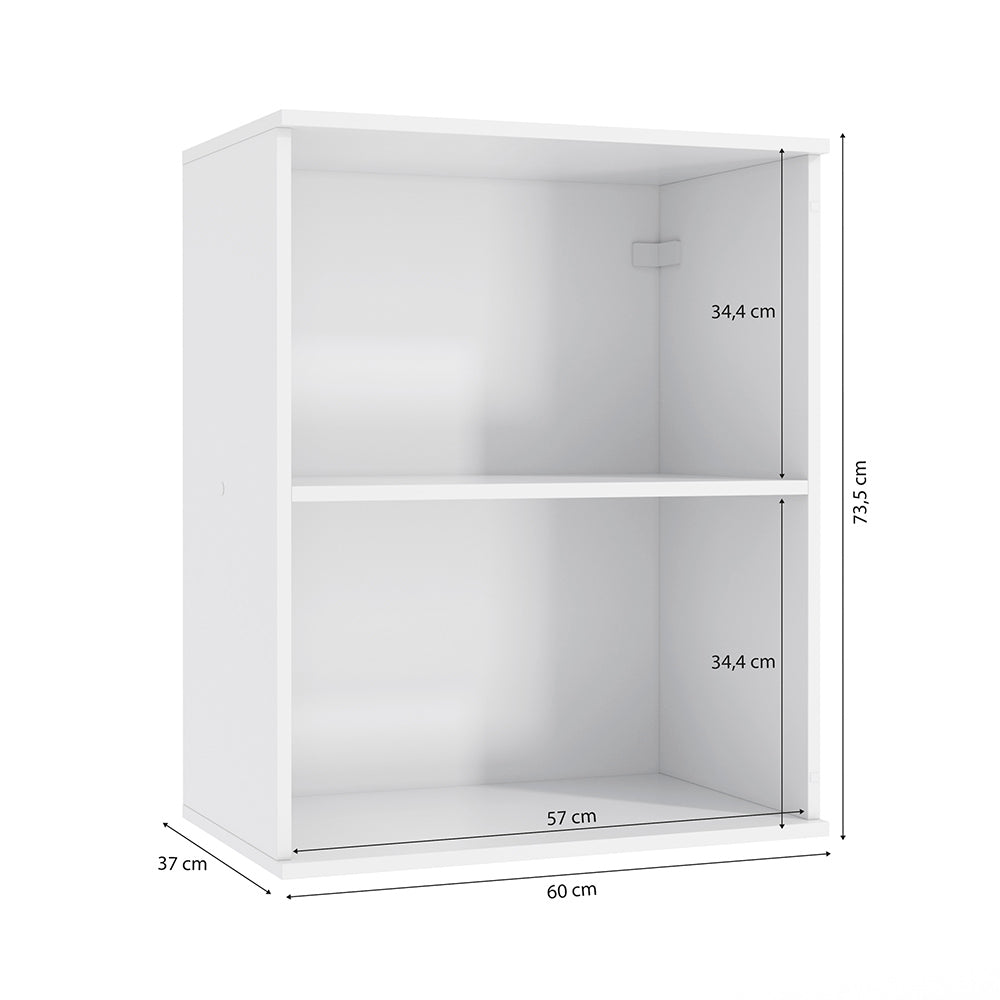 Alacena Aérea 60cm MDF 1 Puerta Kappesberg Blanco/Marrón