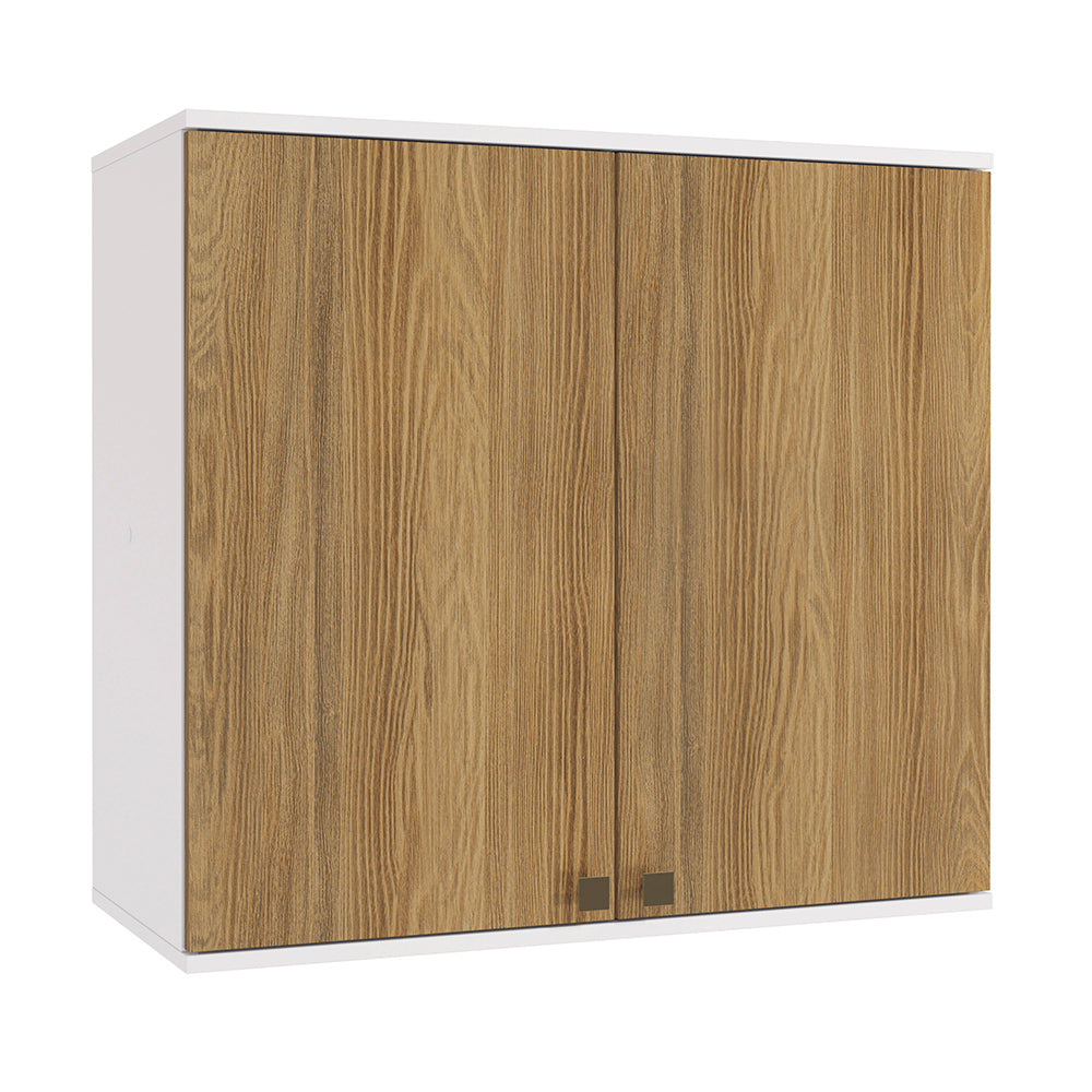 Alacena Aérea 80cm MDF 2 Puertas Kappesberg Blanco/Marrón