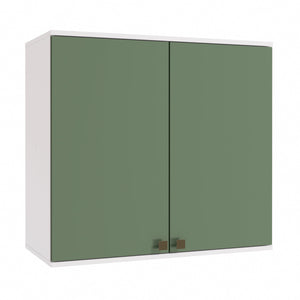 Alacena Aérea 80cm MDF 2 Puertas Kappesberg Blanco/Verde
