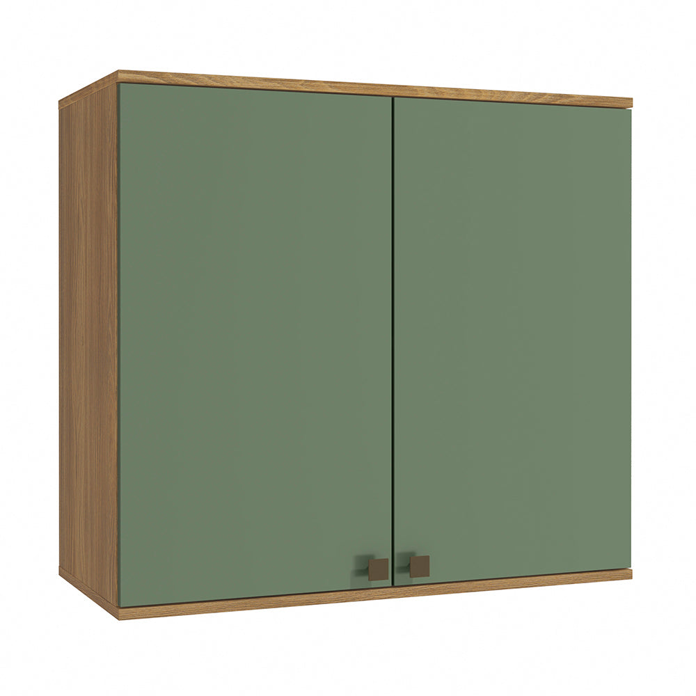 Alacena Aérea 80cm MDF 2 Puertas Kappesberg Marrón/Verde