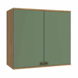 Alacena Aérea 80cm MDF 2 Puertas Kappesberg Marrón/Verde