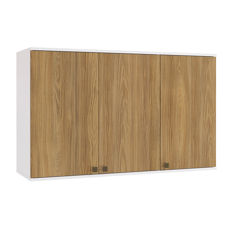 Alacena Aérea 120cm MDF 3 Puertas Kappesberg Blanco/Marrón