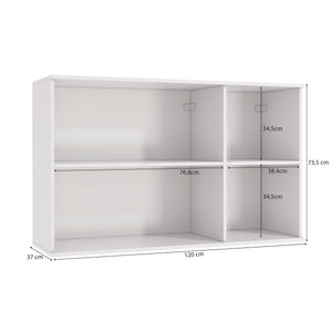Alacena Aérea 120cm MDF 3 Puertas Kappesberg Blanco/Marrón
