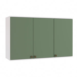 Alacena Aérea 120cm MDF 3 Puertas Kappesberg Blanco/Verde