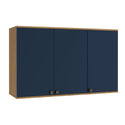 Alacena Aérea 120cm MDF 3 Puertas Kappesberg Marrón/Azul