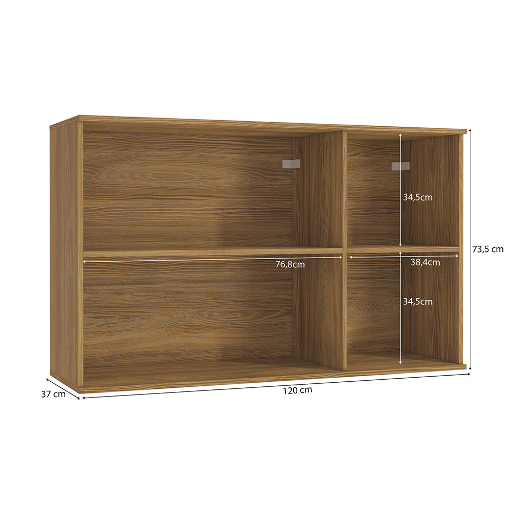 Alacena Aérea 120cm MDF 3 Puertas Kappesberg Marrón/Azul