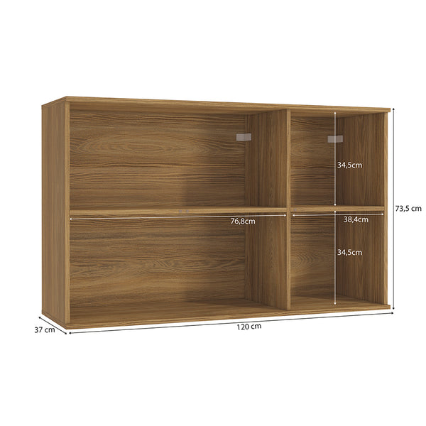 Alacena Aérea 120cm MDF 3 Puertas Kappesberg Marrón/Azul
