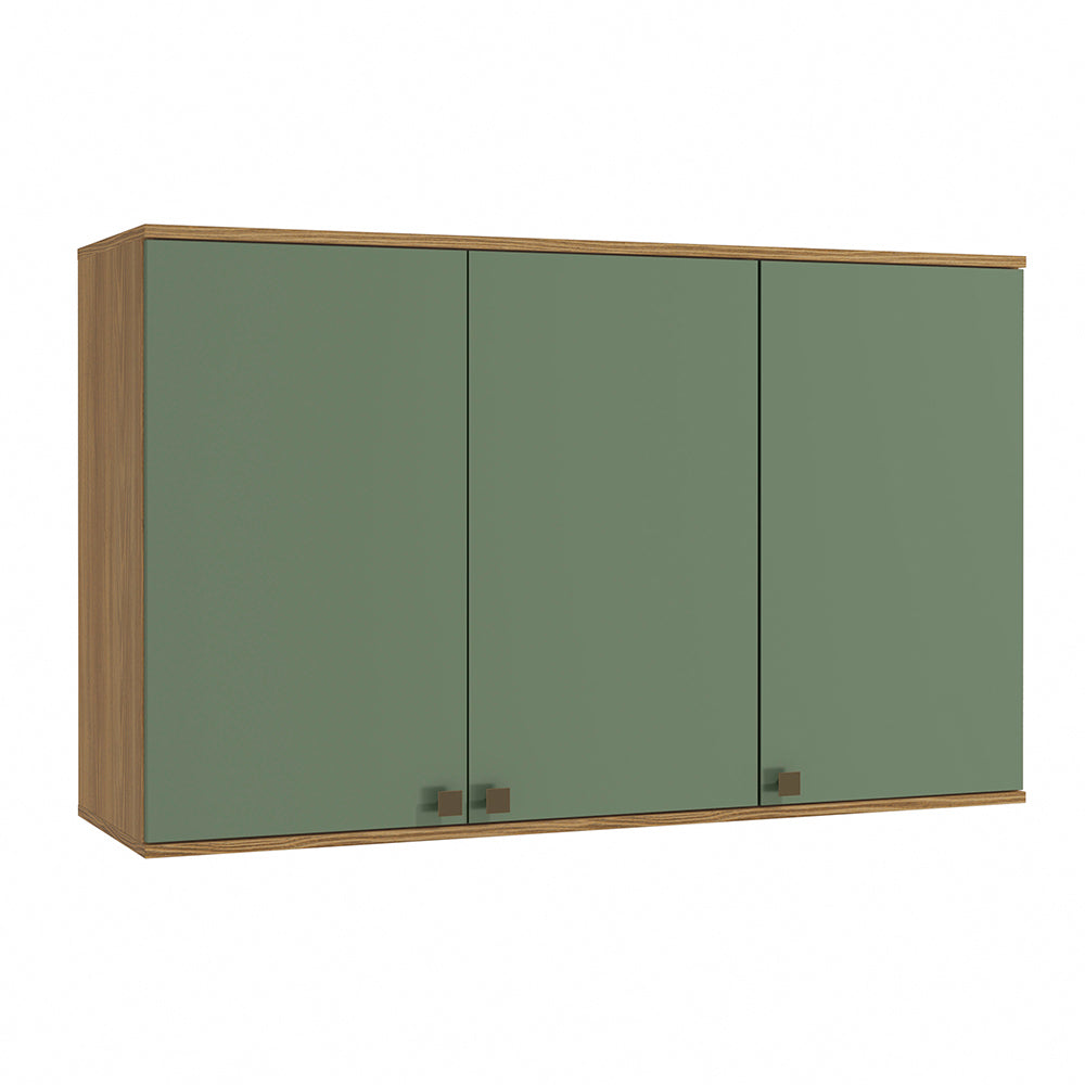 Alacena Aérea 120cm MDF 3 Puertas Kappesberg Marrón/Verde