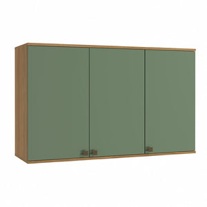 Alacena Aérea 120cm MDF 3 Puertas Kappesberg Marrón/Verde