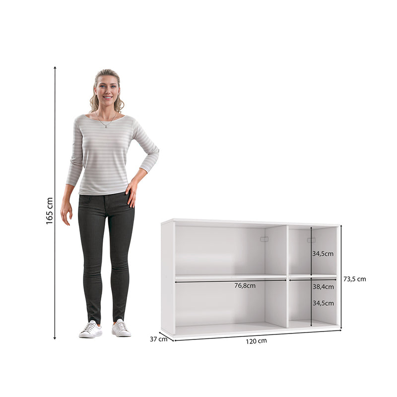 Alacena Aérea 120cm MDF 3 Puertas Kappesberg Blanco/Marrón