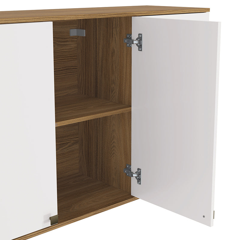 Alacena Aérea 120cm MDF 3 Puertas Kappesberg Marrón/Blanco