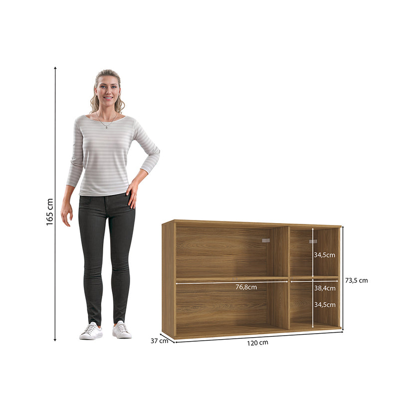 Alacena Aérea 120cm MDF 3 Puertas Kappesberg Marrón/Blanco