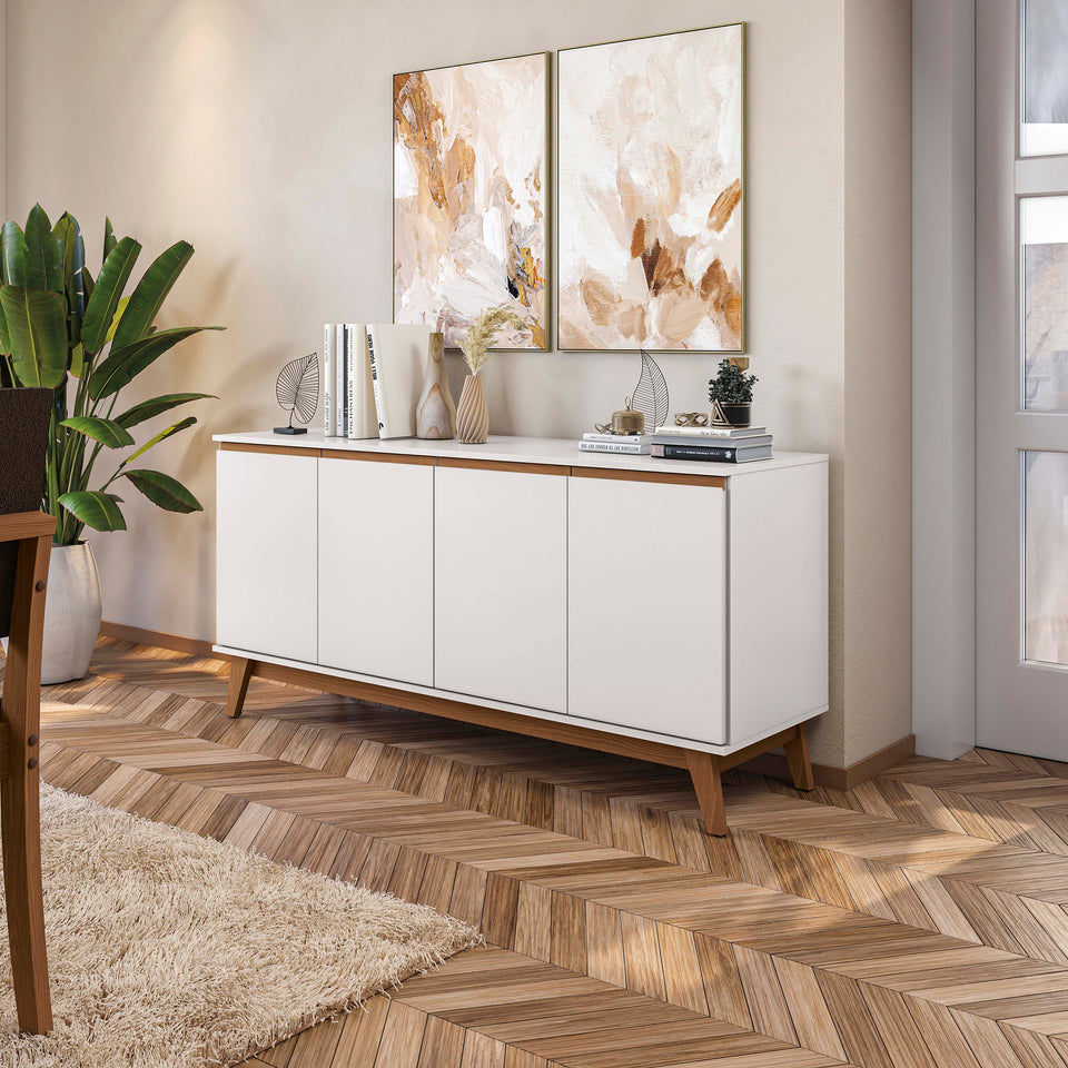 Aparador Bufetero Kappesberg 156cm 4 Puertas Blanco