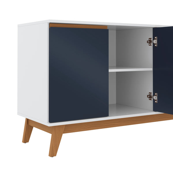 Aparador Blanco/Azul Kappesberg 156 cm 4 Puertas