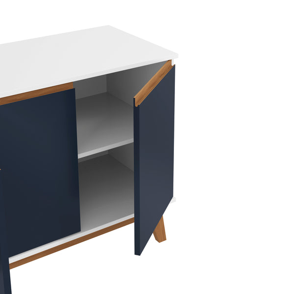 Aparador Blanco/Azul Kappesberg 156 cm 4 Puertas