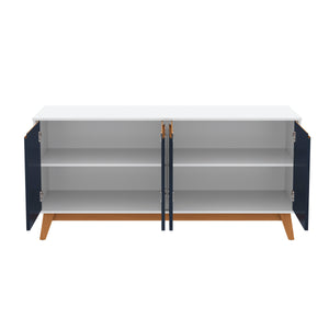 Bufetero Kappesberg Blanco/Azul 156 cm con 4 Puertas