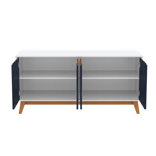 Bufetero Kappesberg Blanco/Azul 156 cm con 4 Puertas