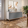 Aparador Bufetero Kappesberg 156cm 4 Puertas Blanco/Gris