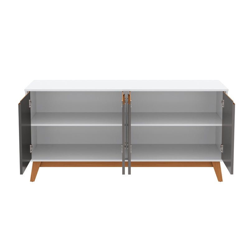 Aparador Bufetero Kappesberg 156cm 4 Puertas Blanco/Gris