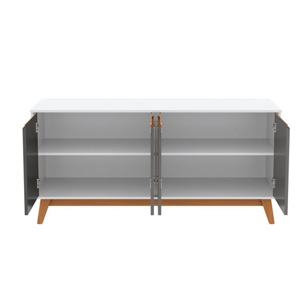 Aparador Bufetero Blanco/Gris 4 Puertas 156 cm Kappesberg