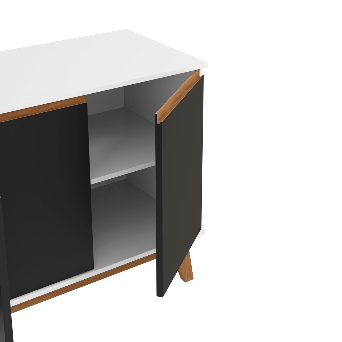 Aparador Vajillero Kappesberg 156cm 4 Puertas Blanco/Negro
