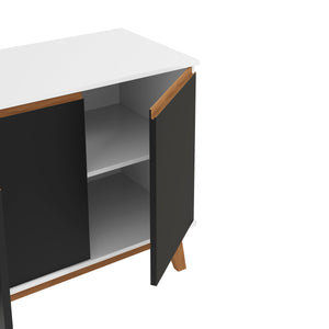 Aparador Vajillero Kappesberg 156cm 4 Puertas Blanco/Negro