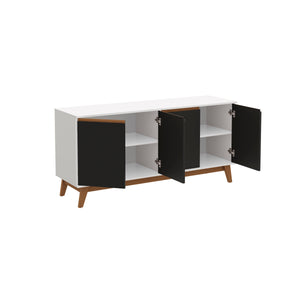 Aparador Vajillero Kappesberg 156cm 4 Puertas Blanco/Negro