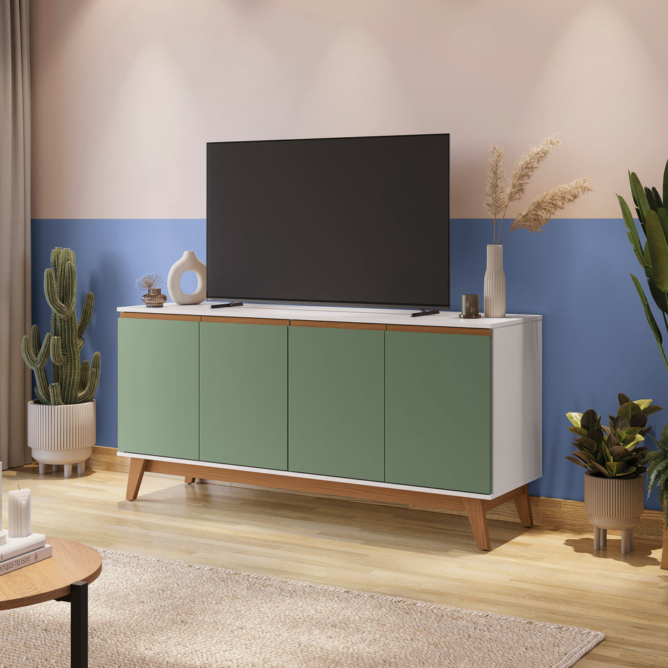 Aparador Bufetero Kappesberg 156cm 4 Puertas Blanco/Verde