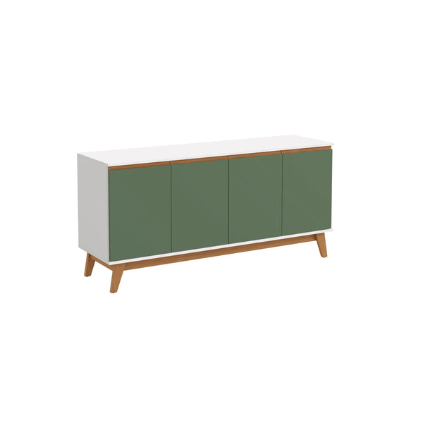 Aparador Blanco/Verde Kappesberg 156 cm 4 Puertas