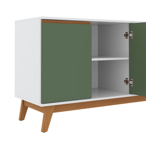 Aparador Bufetero Blanco/Verde 4 Puertas 156 cm Kappesberg